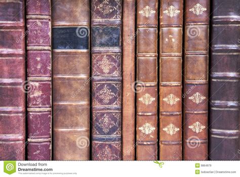 Old Leather Bound Book Spines Royalty Free Stock Images Image