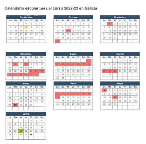 Calendario Escolar De Galicia 2022 2023 Little Vigo