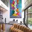 Very Big Abstract Canvas Painting  Large Size Multi Coloured Art