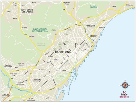 Mapa Vectorial Illustrator Eps Area Barcelona Esade Bc Maps Mapa