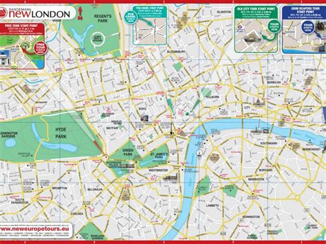 Great savings & free delivery / collection on many items. Download Printable London Street Map Major Tourist ...