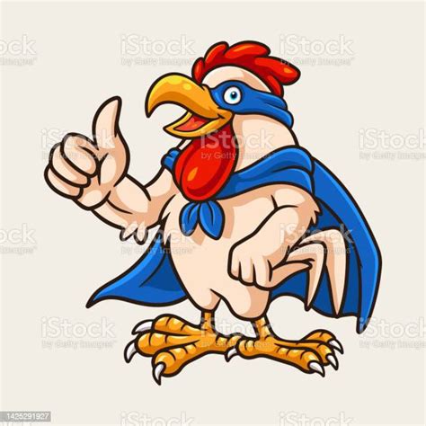 Cartoon Super Chicken Giving A Thumbs Up Stock Illustration Download