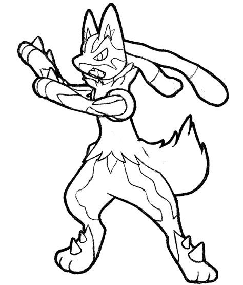 Mega Lucario Coloring Page Free Download Goodimg Co