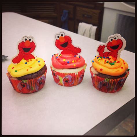 Sesame Street Themed Cupcakes For A 2nd Birthday Party Themed