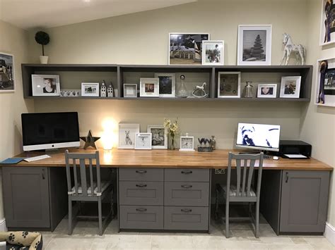 Beautiful Double Desk Basement Home Office Home Office Design Home