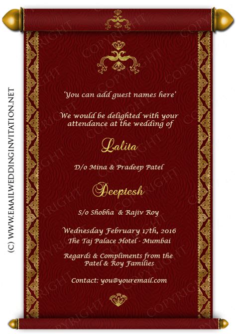 Download Single Page Email Wedding Card Template 9 Royal Hindu
