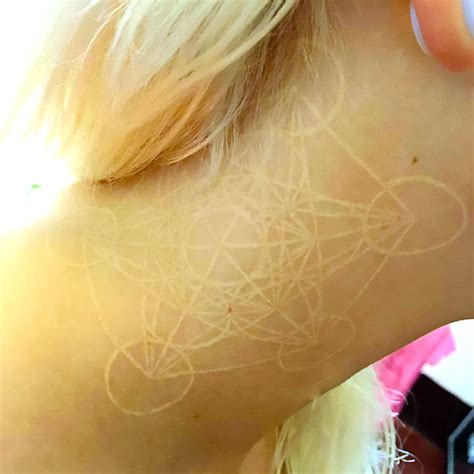 Healed White Ink Tattoo On Neck Tattoo Idea