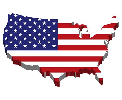 Clipart America Map Flag