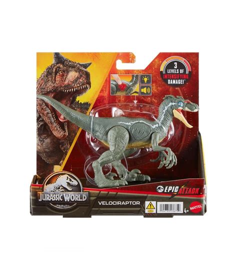 Figurina Jurassic World Epic Attack Velociraptor Mattel
