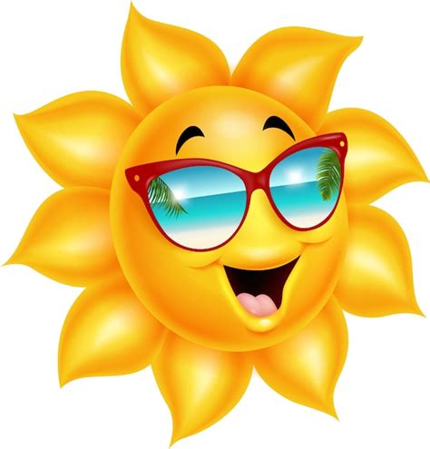 Premium Vector Cartoon Sun Character Wearing Sunglasses The