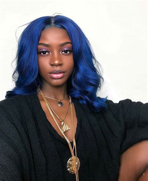 Pin By Legendaryqueen 😍 On Melanin Blue Hair Black Girl Weave