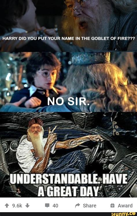 Harry Did You Put Your Name In The Goblet Of Fire Ifunny