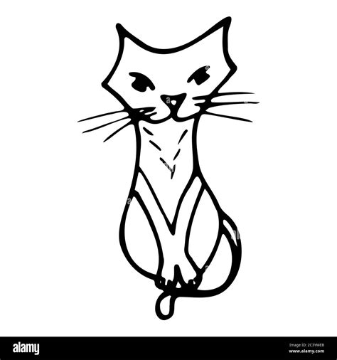 Anime Cat Outline