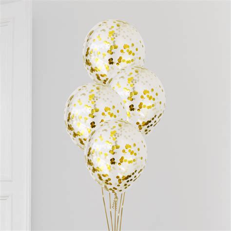 Standard Confetti Helium Balloon 12inch Gold Skyinflate