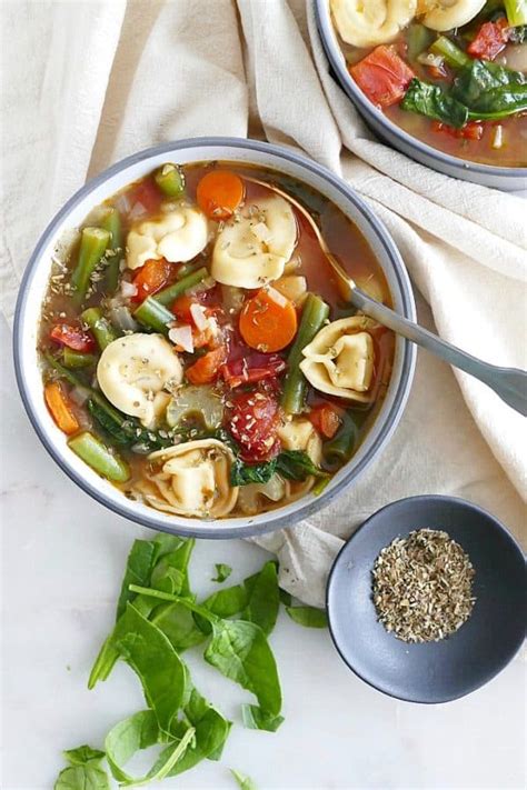 Healthy Vegetable Tortellini Soup Its A Veg World After All
