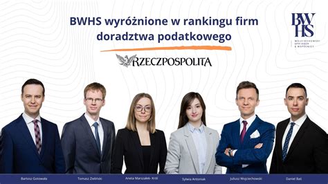 Zespół Podatkowy Bwhs W Rankingu Rzeczpospolita • Bwhs Wojciechowski