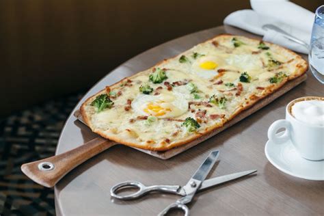 Breakfast Pizza With Béchamel House Cured Pancetta
