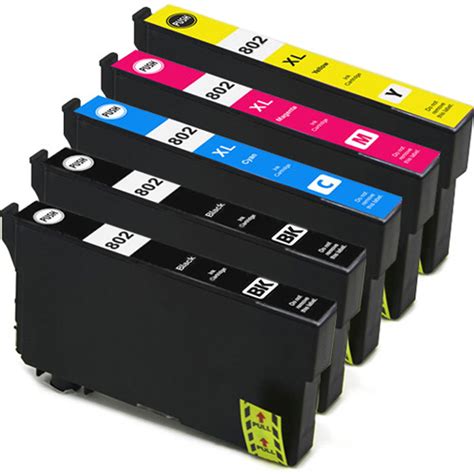 Epson 802 Black And 802xl Color Ink Cartridge Set 5 Pack