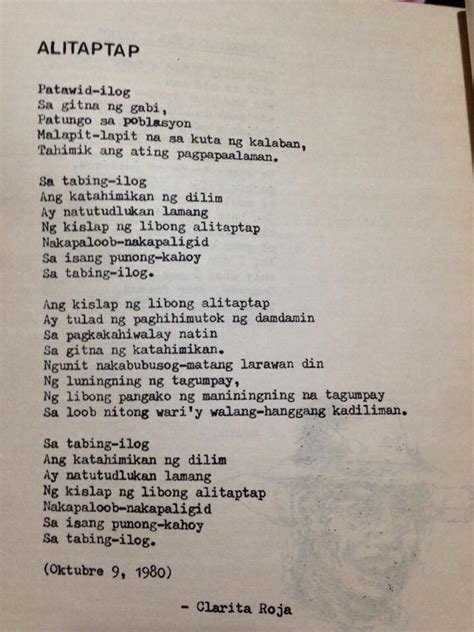 Via sad and useless you may also like: The original poem I wrote in Tagalog while on a short ...