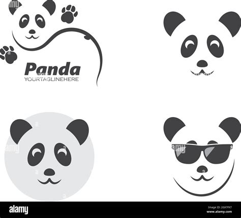 Ilustración Vectorial Del Logotipo Del Icono De Panda Imagen Vector De