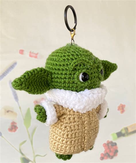 Handmade Crochet Baby Yoda Keychaintoy Etsy