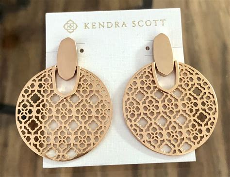 Kendra Scott Didi Filigree Rose Gold Earrings EBay