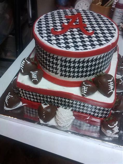 Alabama Crimson Tide Grooms Cake With Chocolate Cover Strawberries To