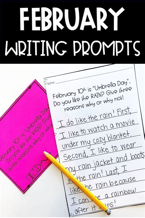 These February Writing Prompts Are A Great Way For Students To Write
