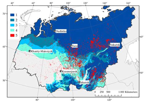 Study Area In Central Siberia Types Of Permafrost 1 Continuous 90