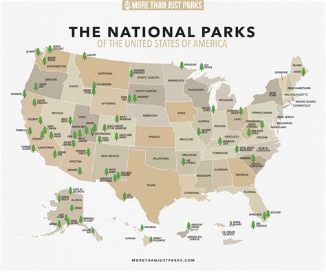 Complete National Parks List Printable Map