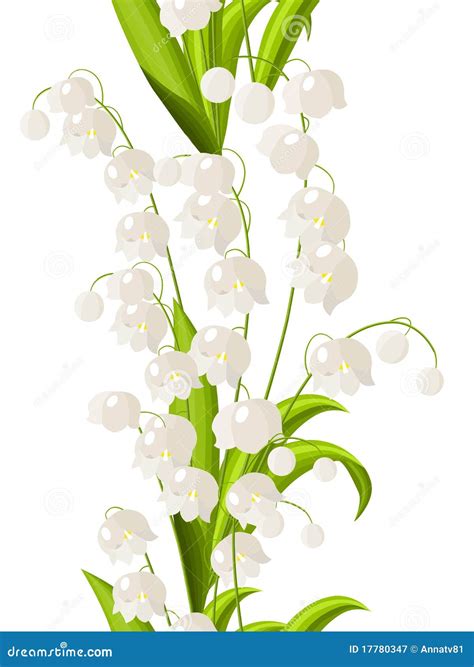 Seamless Border With Lily Of The Valley Royalty Free Stock Photography