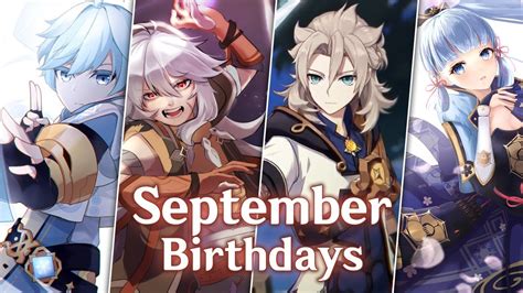 September Characters Birthdays Genshin Impact Genshinimpact Primer