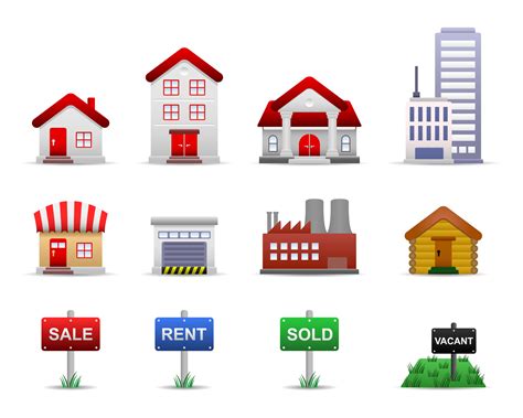 Real Estates Property Icons Vector 349354 Vector Art At Vecteezy
