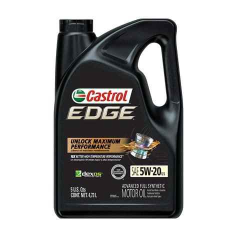 Castrol 03083 Edge 5w 20 Advanced Full Synthetic Motor Oil 5 Quart