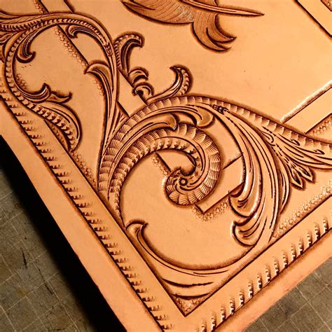 Leather Tooling Patterns Carving Pattern Stencil Corner Etsy