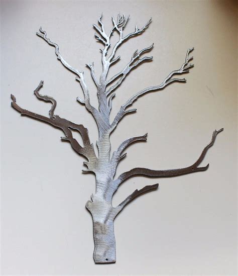 Silver Winter Tree 30 Metal Wall Art Decor Sculptures And Figurines