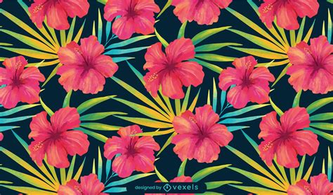 Tropical Flowers Nature Pattern Design Vector Download