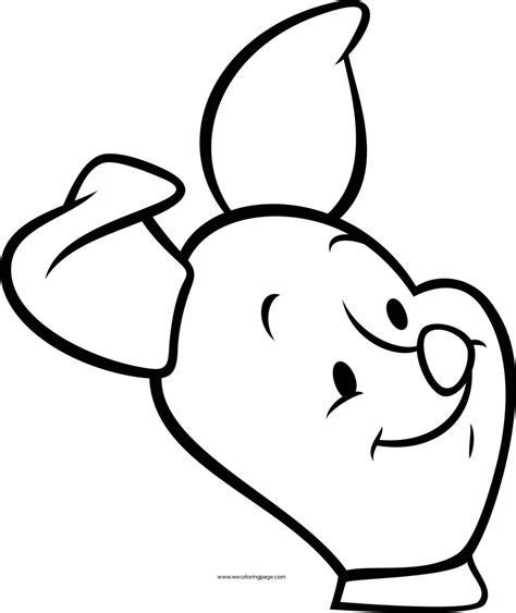 Disney Piglet Sweet Face Coloring Page