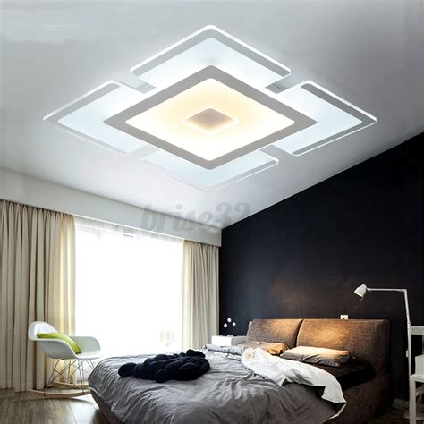 Lowes bedroom lighting nice ceiling modern fixtures girls room chandelier lights james decorations wonderful read how to disinfect carpet after mice. Modern Elegant Square Acrylic LED Ceiling Light Living ...