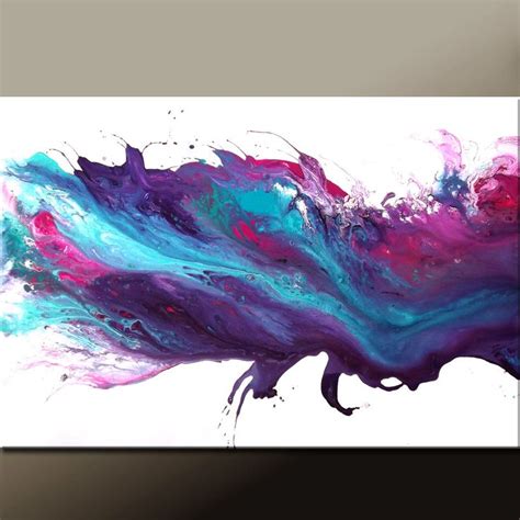 Abstract Canvas Art Painting 36x24 Original Purple And Blue