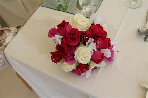 The Flower Magician Hot Pink And Ivory Wedding Bouquet