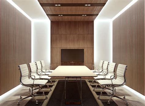 Modern Classic Ceo Office Interior On Behance Office Ceiling Design Meeting Room Design