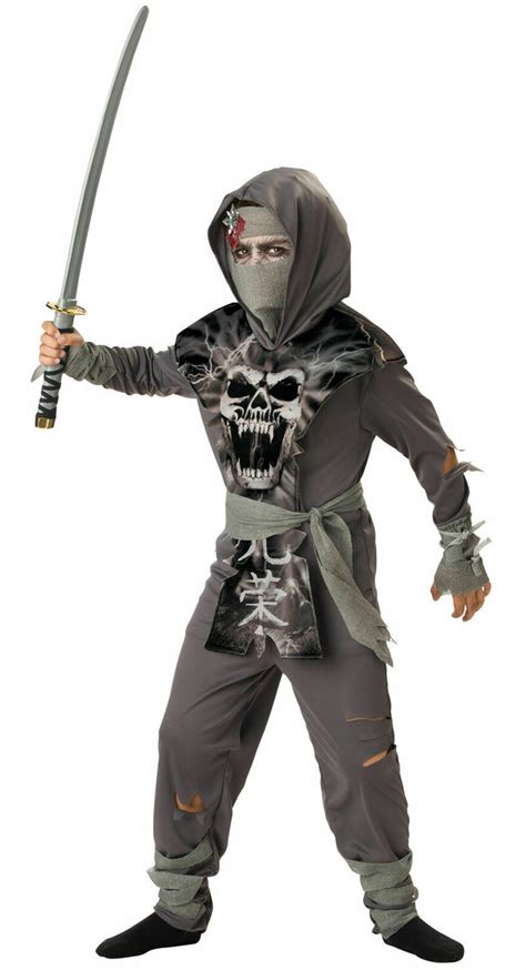 Incharacter Zombie Ninja Warrior Skeleton Childrens Halloween Costume