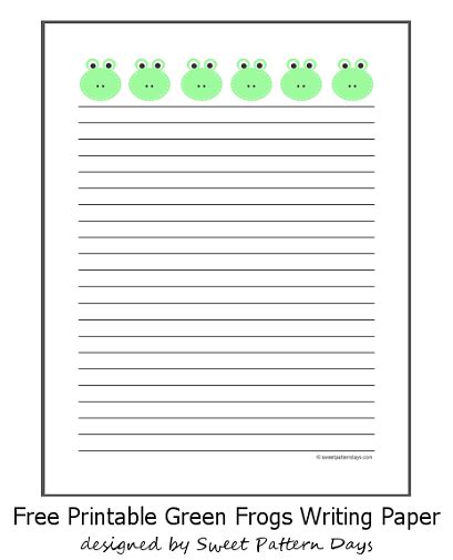 Printable Green Polka Dot Stationery Green Bold Lined Paper For