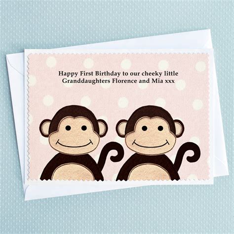 Personalised Twins Birthday Or New Baby Card By Jenny Arnott Cards