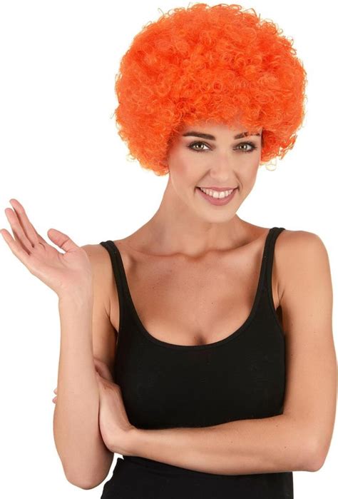 Styler Oranje Afro Clownspruik Voor Volwassenen Pruiken