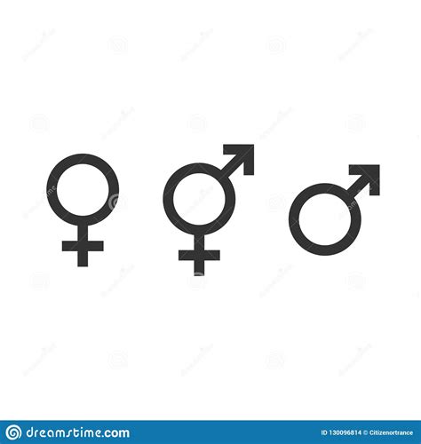 Gender Icon Female Male And Transgender Symbol Vector Illustration