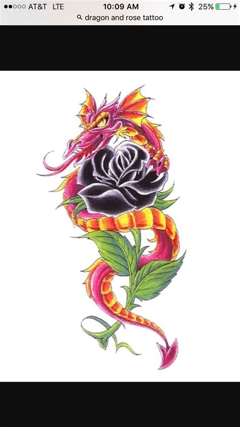 Dragon And Roses I Tattoo Cool Tattoos Black Rose Tattoos Dragon