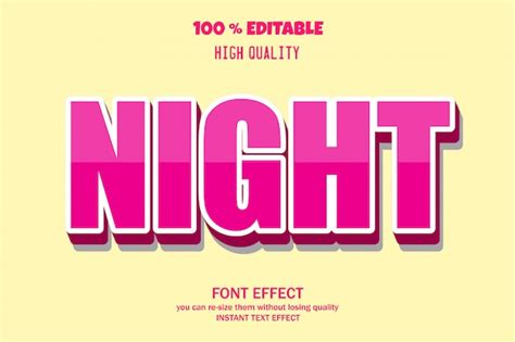 Premium Vector Night Text Font Effect