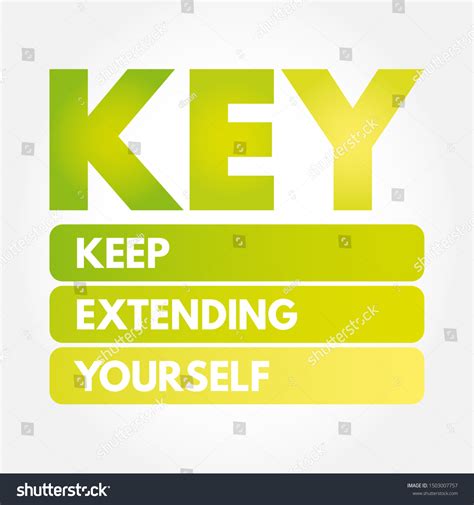 Key Keep Extending Yourself Acronym Business Stock Vector Royalty Free